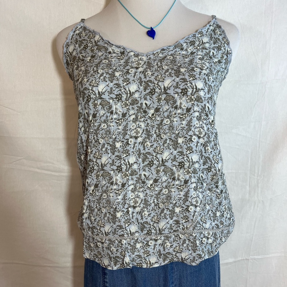 🍀 lucky Brand, camisole, blues, floral sz XS, lined